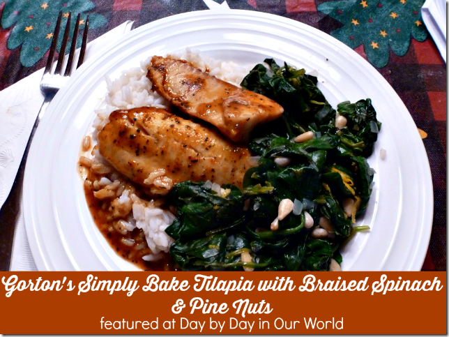 Gorton's Simply Bake Tilapia with Braised Spinach  Pine Nuts