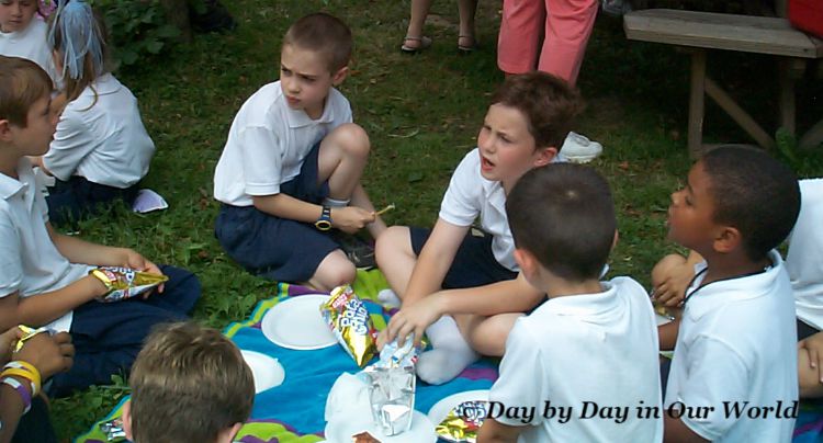 Eldest son at Field Day for end of 2nd grade