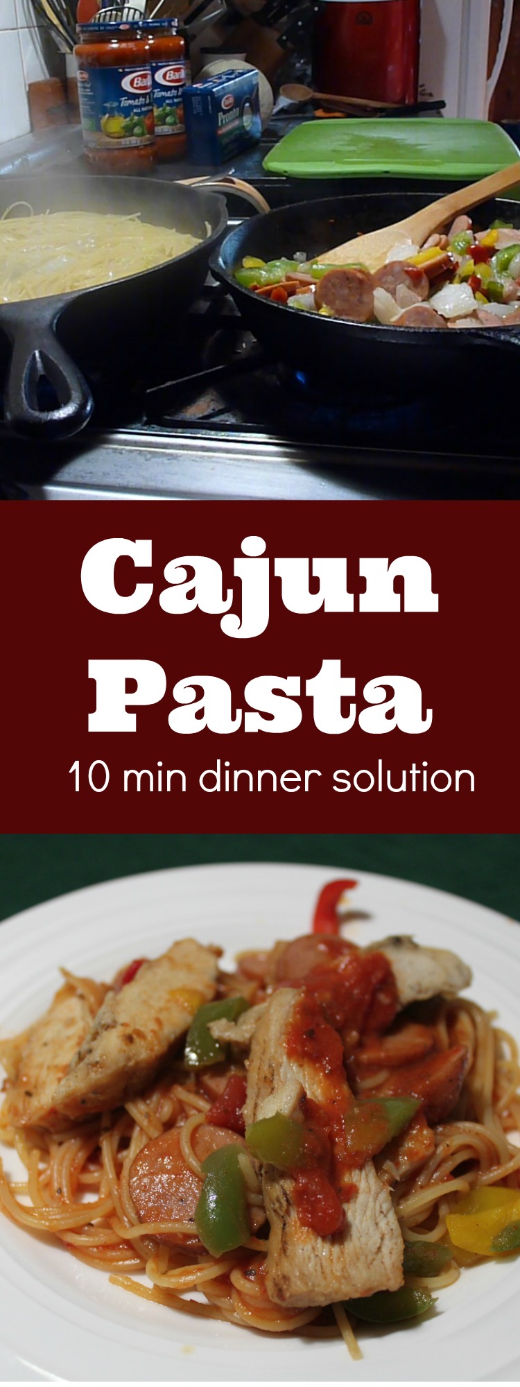 This Cajun Pasta is quick to make and will be done in approximately 10 minutes