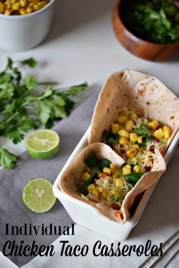 Make individual Chicken Taco Casseroles for a quick lunch or dinner.