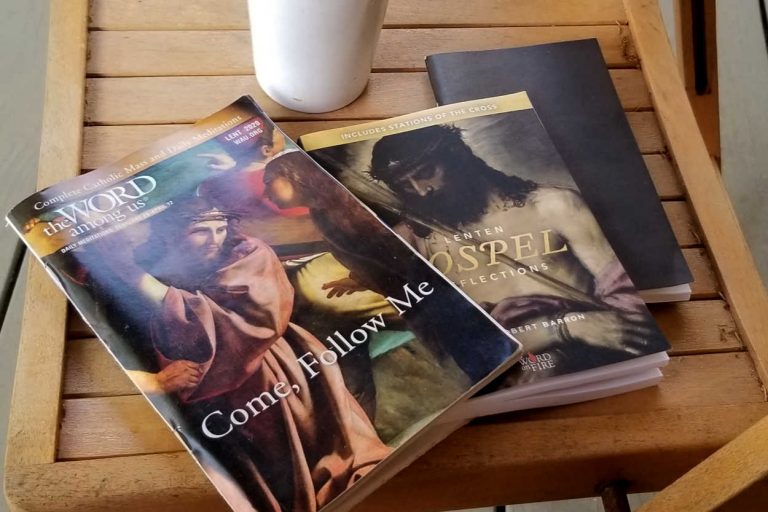 Lent 2020 Devotionals on chair