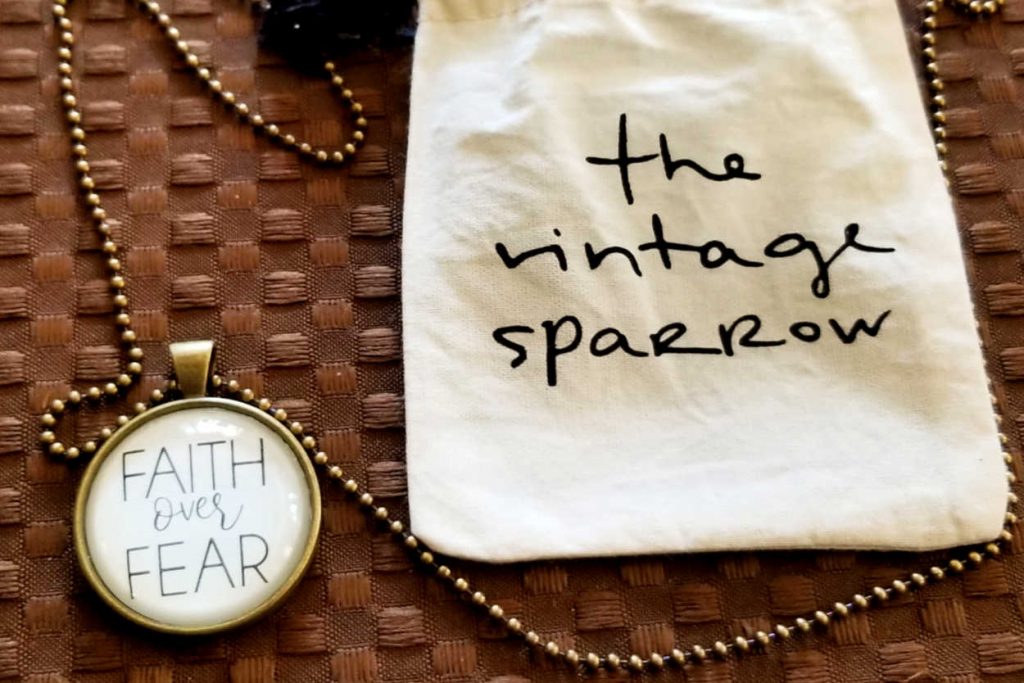 Faith over Fear Necklace from The Vintage Sparrow