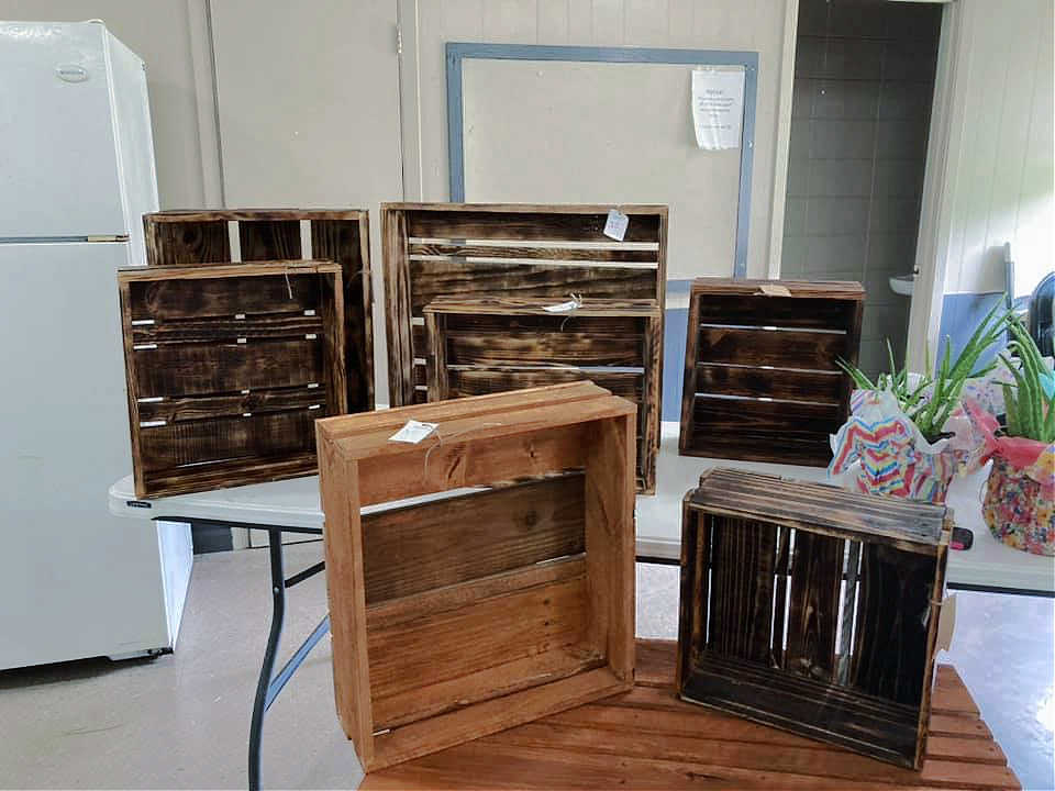 Custom Boxes made by teenaged brothers on display.