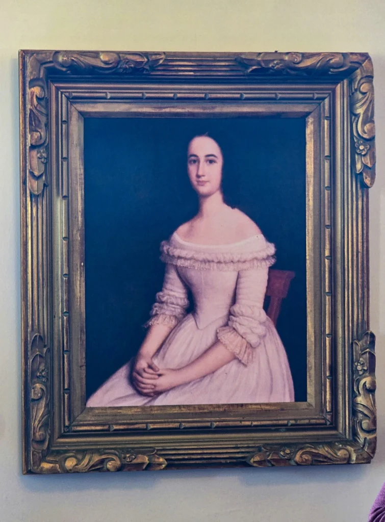 Framed portrait displayed inside Felicity Plantation, a historic home along Louisiana’s River Road.